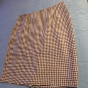 Ann Taylor LOFT Brown / Off White Check Skirt US12